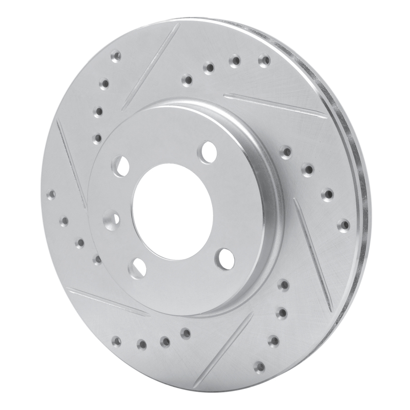 Volkswagen Quantum Brake Rotor (1) - Front Left - R1 Concepts - Drilled & Slotted - Silver - `86-`08